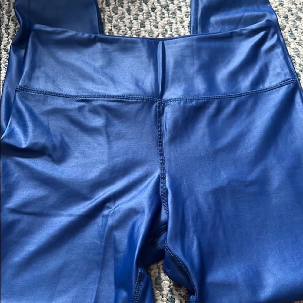 Blue metallic light n tight leggings